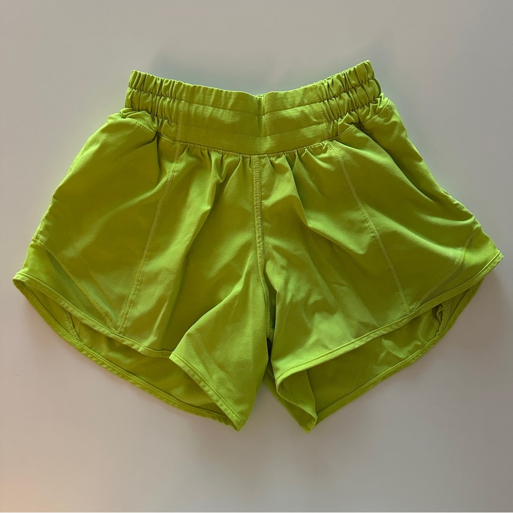 Lululemon Hotty Hot Lined running shorts Neon Green